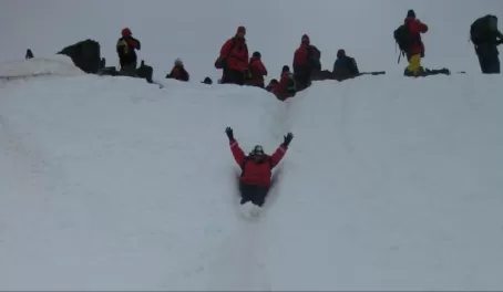 Sledding on Antarctica