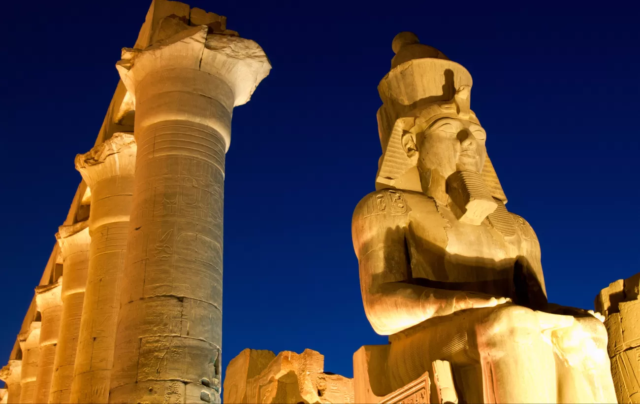 Pharaoh at the Temple of Luxor, Egypt at night