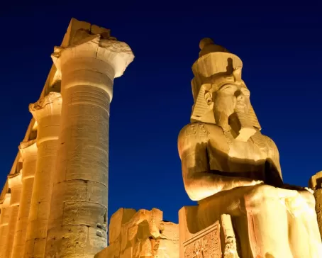 Pharaoh at the Temple of Luxor, Egypt at night