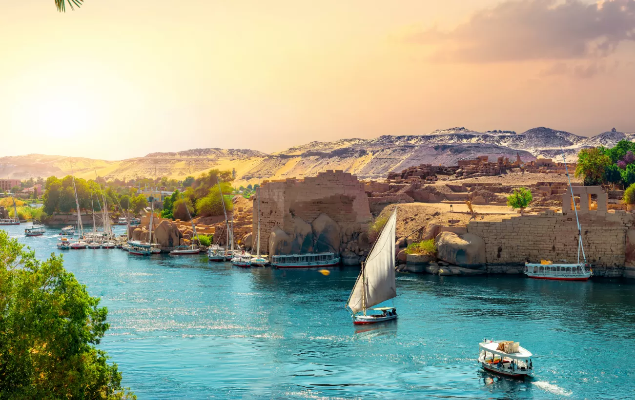 View of the Great Nile in Aswan