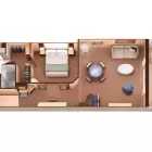 Room layout of the Penthouse Spa Suite.