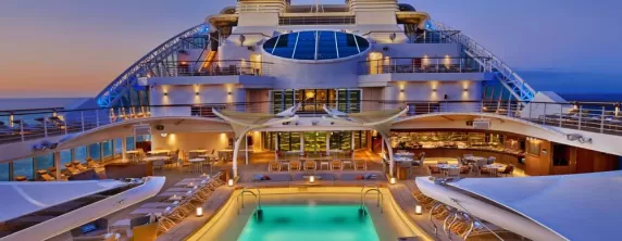 The poolside view of the Encore.