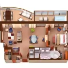 Room layout of the WIntergarden Suite.