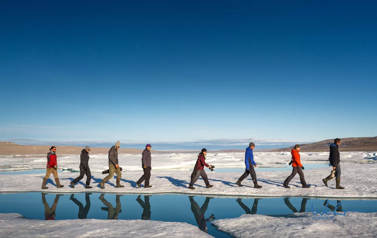 Hiking on the Northwest Passage sea ice