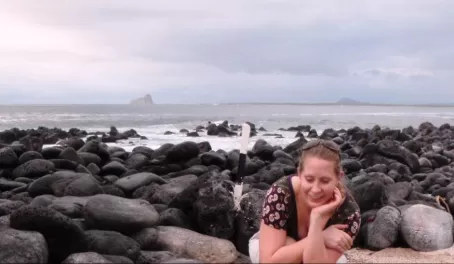Spying on a baby sea lion - Floreana Island