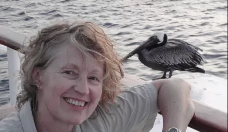 Mom and pelican
