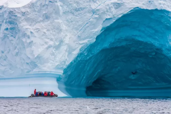 Zodiac in front of Iceberg