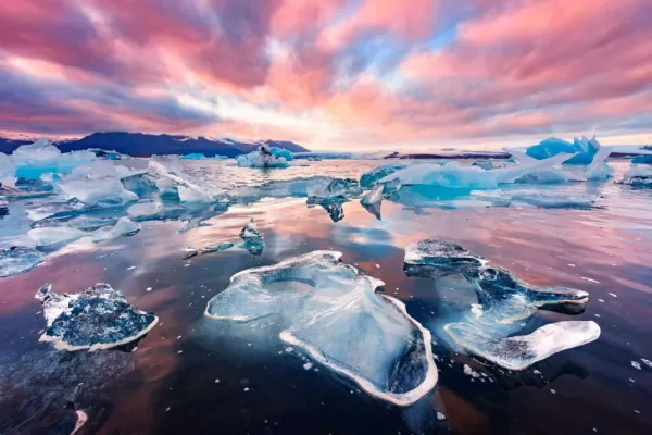 Incredible landscape with icebergs in Jokulsarlon glacial lagoon. Vatnajokull National Park, southeast Iceland, Europ