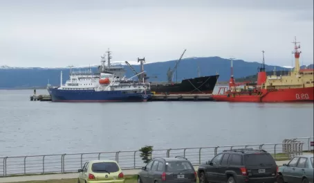 Ship to Antarctica at Ushuaia Port