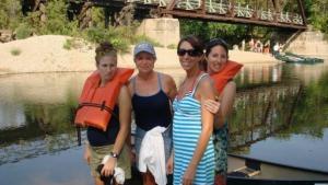My mom, and her three girls  (and one grand-baby-to-be) on a canoe trip in Minnesota