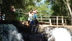 repelling down the waterfalls