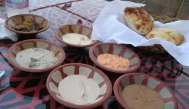 Tahini, baba ganoush, hummus and more amazing dips