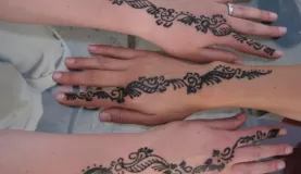 Henna tattoos done by a local in Egypt.
