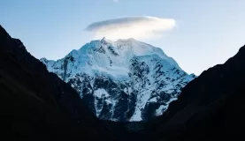Morning views of Salkantay from the lodge.