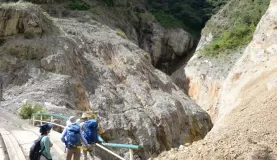 Crossing the new bridge after a massive avalanche hit the Santa Teresa Valley a few years ago.