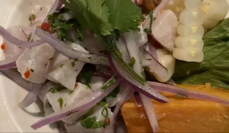 First meal in Peru was this amazing ceviche in Lima.