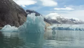 Icebergs next to the glacier