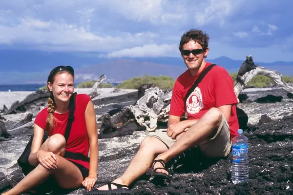 Travelers enjoying a tour of the Galapagos Islands