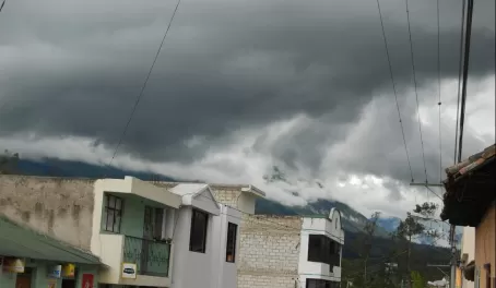 Daily rainclouds form over Cotacachi volcano