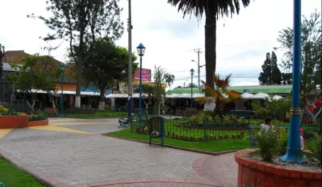 The town square in Cotacachi was full of vibrant color