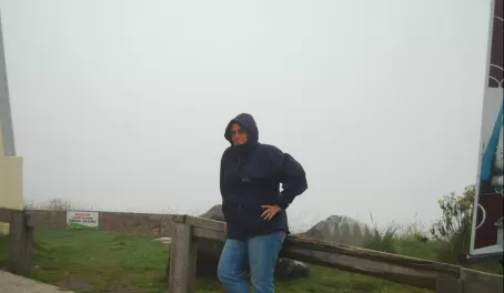 It was so cold and foggy, you couldn't see anything! 