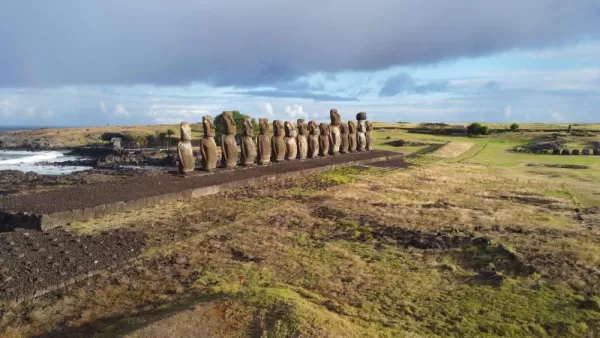 Ahu Tongariki the largest ahu on Easter Island