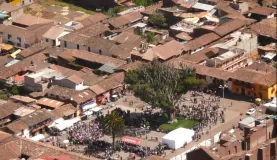 view of the plaza in Pisac