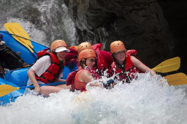 Here comes a wave! Rafting the Pacuare River
