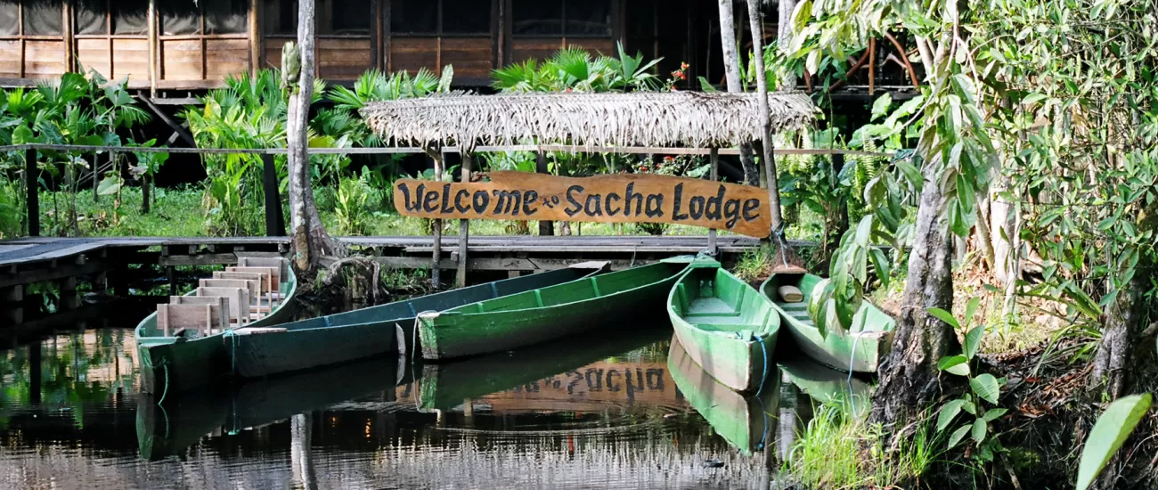 Sacha Lodge greets travelers on a tour of the Amazon