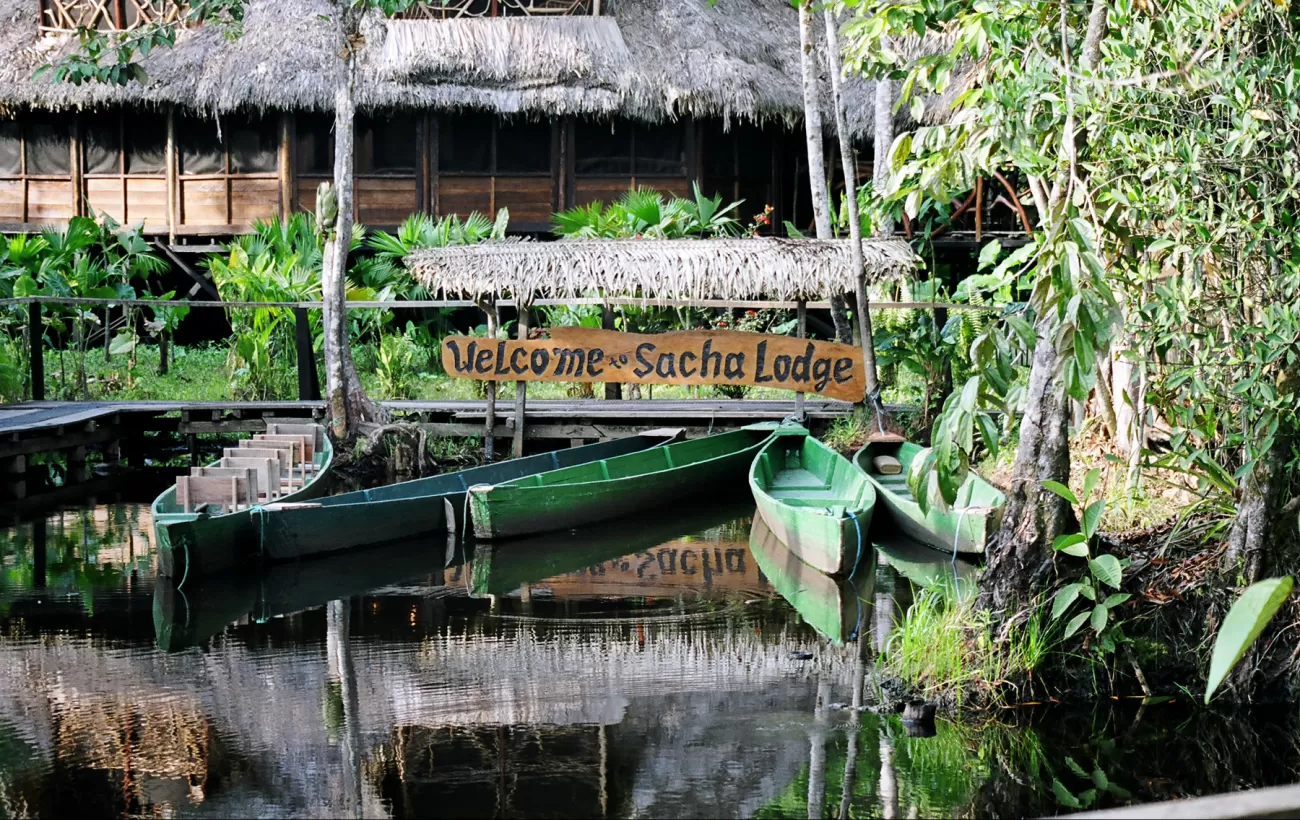 Sacha Lodge greets travelers on a tour of the Amazon