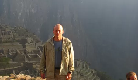 Chris at Machu Picchu for sunset