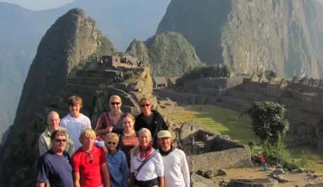 Our group arriving at Machu Picchu