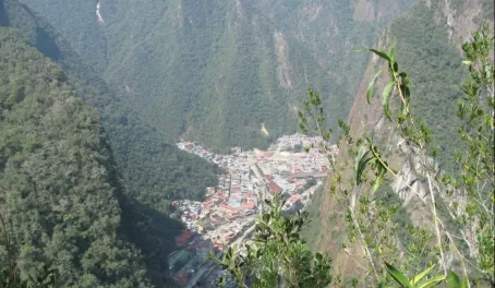 Looking down on Aguas Calientes from Putucusi