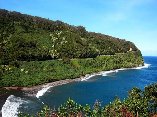 Visits Maui's Black Sand Beach