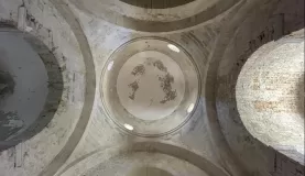 View of the ceiling in a beautiful church on the island within Mljet.