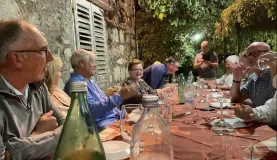 Meal in Vis with many of our friends onboard. It was an incredible meal with octopus, monk fish, lamb, wine, and plenty of laughs.