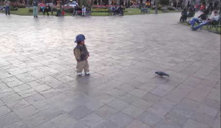 Little boy in Cusco Plaza del Armas