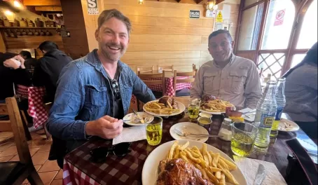 Pollo a la Brassa! Our guide's (and ours) happy place, Peru
