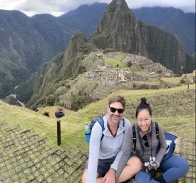 Selfies taken in front of Machu Picchu