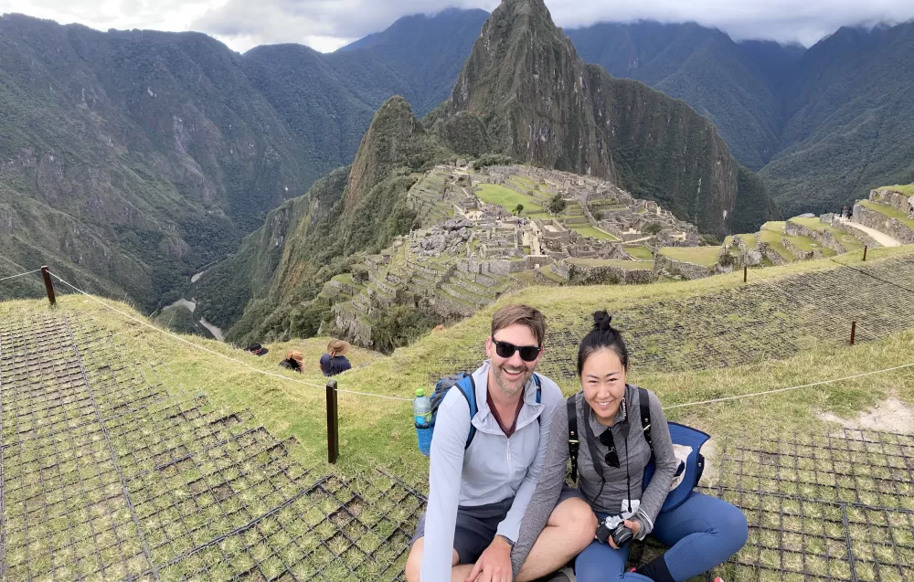 Selfies taken in front of Machu Picchu