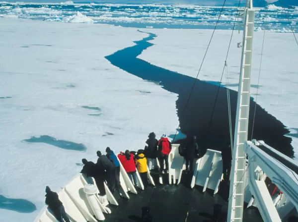 Enjoying the scenery from the bow