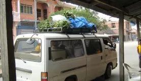 bananas on a van in Rurrenabaque