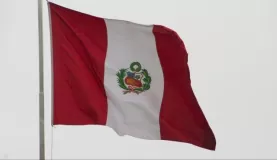 The Peruvian flag is very distinctive.
