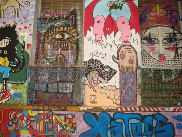 Graffiti laden facades