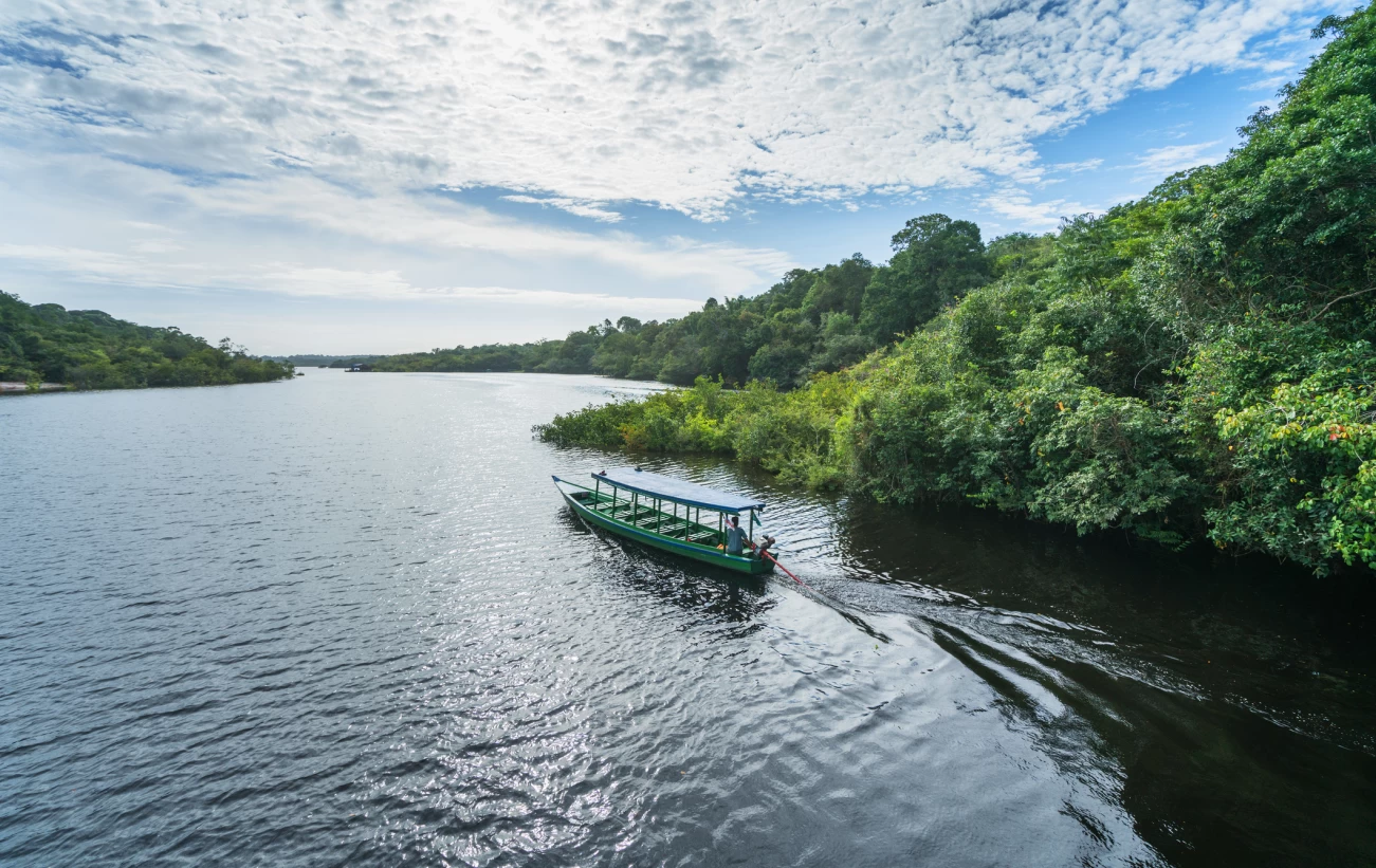 Traditional boat on the Rio Negro, Amazon