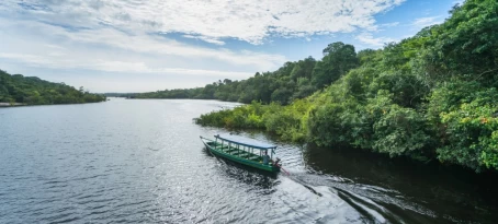 Traditional boat on the Rio Negro, Amazon
