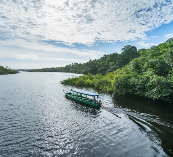 Traditional boat on the Rio Negro, Amazon
