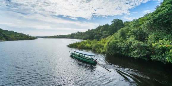 Traditional boat on the Rio Negro, Amazon
