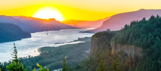 Sunrise at Crown Point, Columbia River Gorge, Oregon