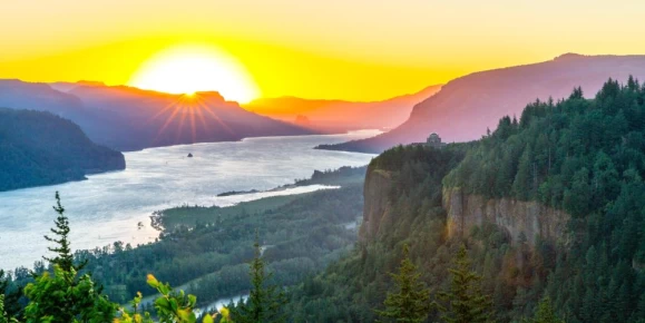 Sunrise at Crown Point, Columbia River Gorge, Oregon